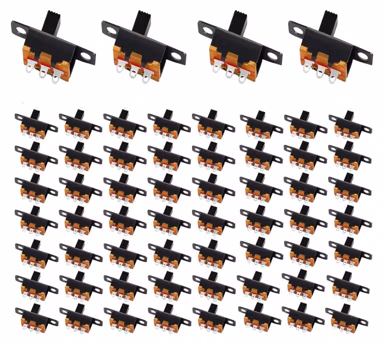 Mini interruttori a levetta, 60 pezzi, 0,5 A, 50 V DC, 3 poli, 2 posizioni