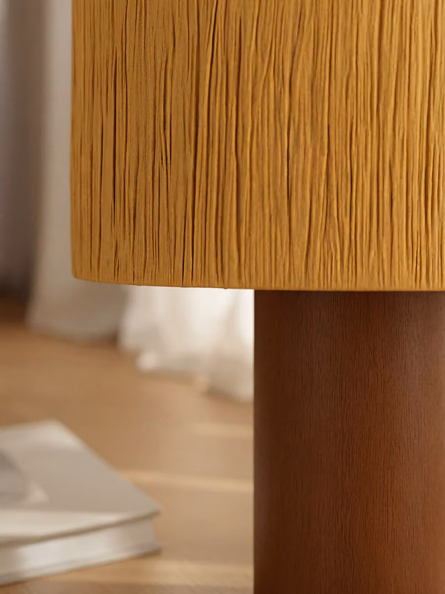 Lampada da tavolo Sheer Kenay Home colore giallo e marrone in carta e legno, H: 30.5 cm, L: 21.0 cm, P: 21.0 cm – 2