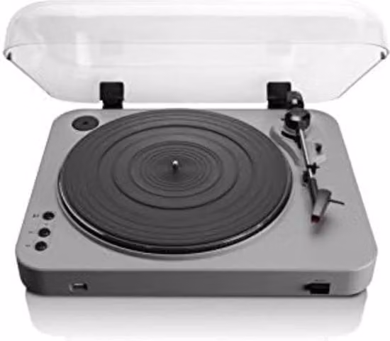 Sistema stereo con lettore di dischi e porta USB-C colore grigio