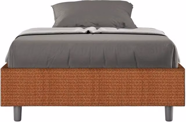 Letto 1 Piazza e Mezzo Sommier 120x210 cm con Rete Azelia Labirinto 04 Arancione
