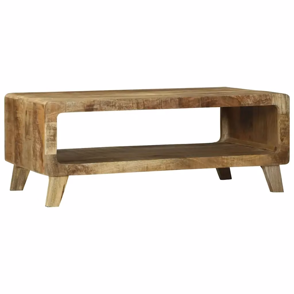 Tavolino da salotto rettangolare vidaXL in legno di mango marrone L: 90 cm, P: 50 cm, H: 35 cm – 2