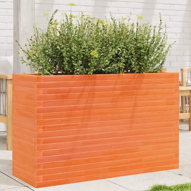 Fioriera Giardino Marrone Cera 110x40x68,5 Legno Massello Pino 3282496