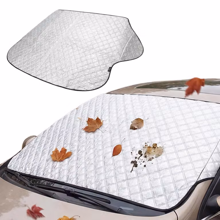 Copertura per parabrezza auto, inverno, 145x100 cm, a 4 strati, pieghevole, protezione contro neve, ghiaccio, gelo, polvere e sole