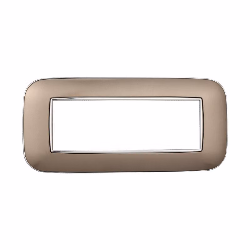 Placca compatibile Bticino Axolute 6 moduli plastica colore cromato lucido Orbis serie Moon Ettroit AN91613