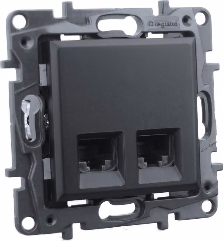 Presa per computer 2xRJ45 CAT5e nero Niloe Step 2472