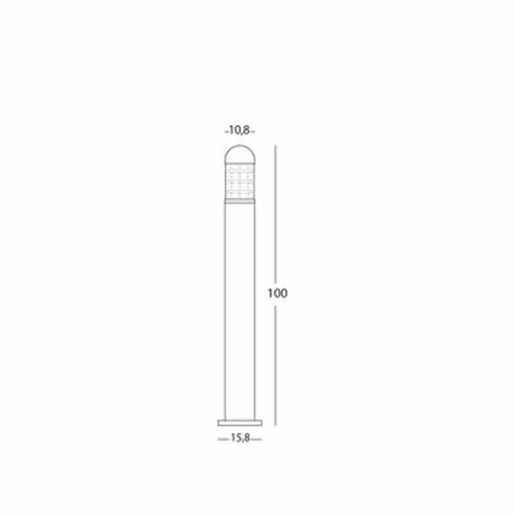 Lampione da giardino moderno Torch SOVIL in alluminio e vetro grigio, Altezza: 100 cm, IP44, E27 – 2