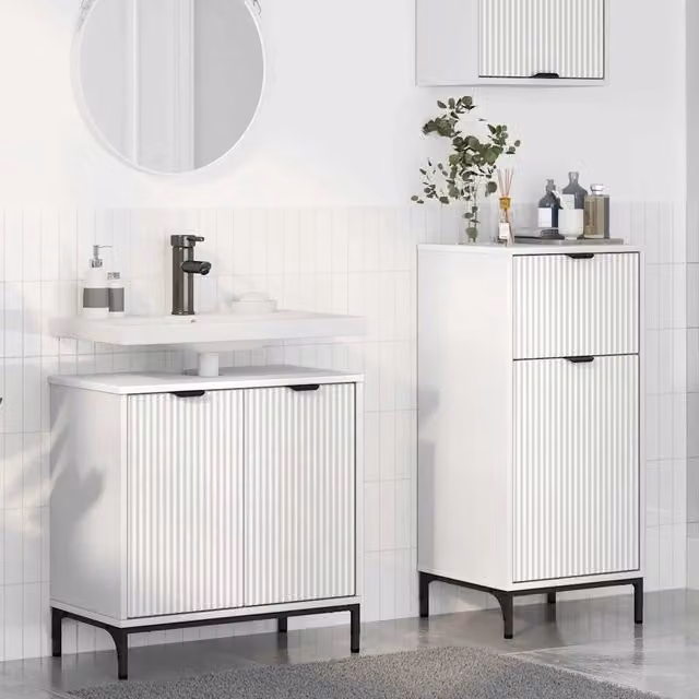 Set di mobili per il bagno 2 pz Bianco 3393093