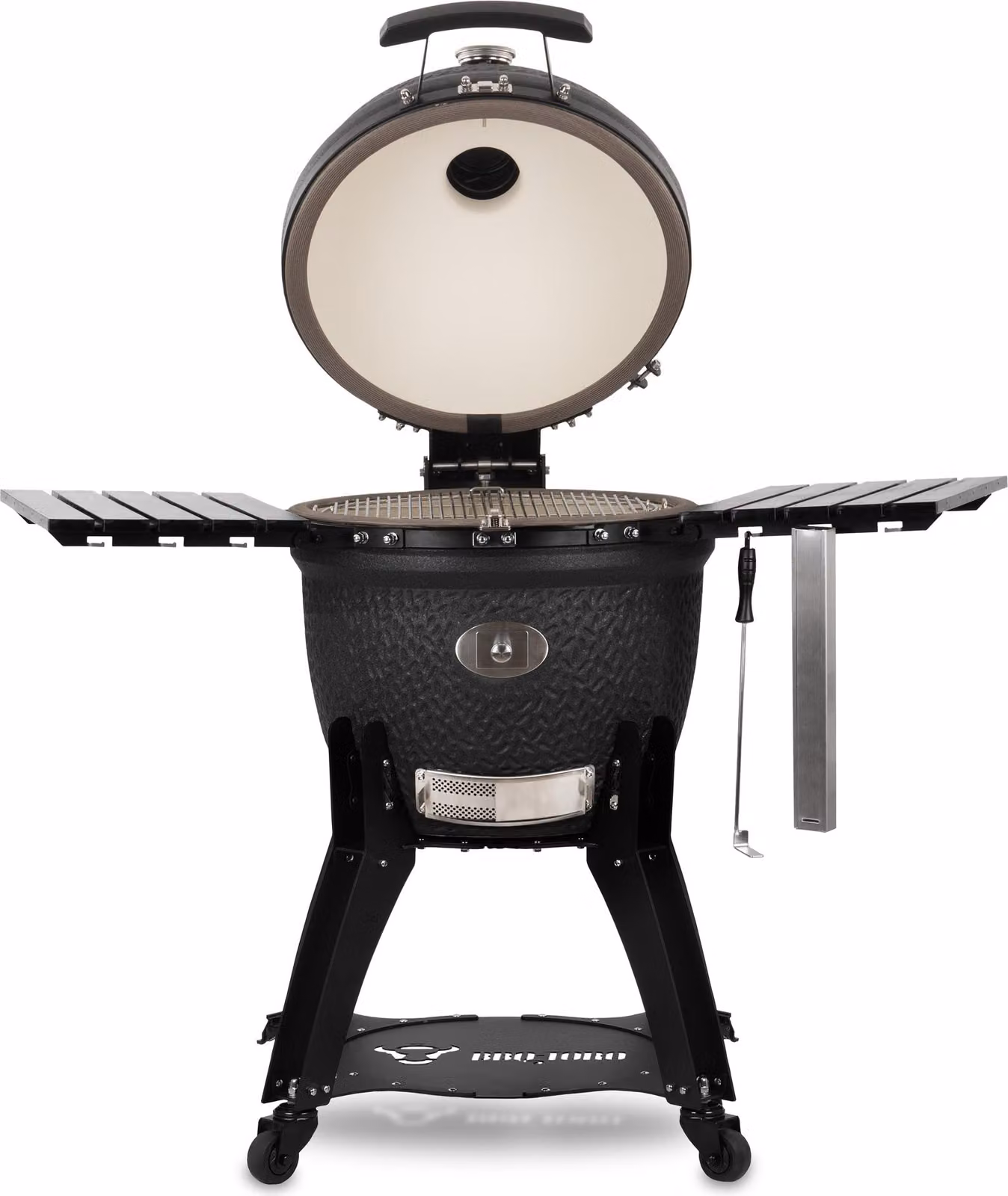 Barbecue Toro Kamado Grill "Yoru" Ø 62 cm Barbecue a carbonella Barbecue in Vetroceramica con termometro, ruote, nero opaco