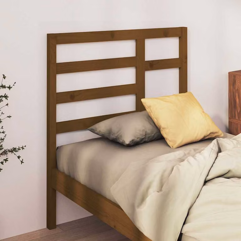 Testiera per letto vidaXL in legno massello di pino color marrone, L 81 cm x H 104 cm x P 4 cm
