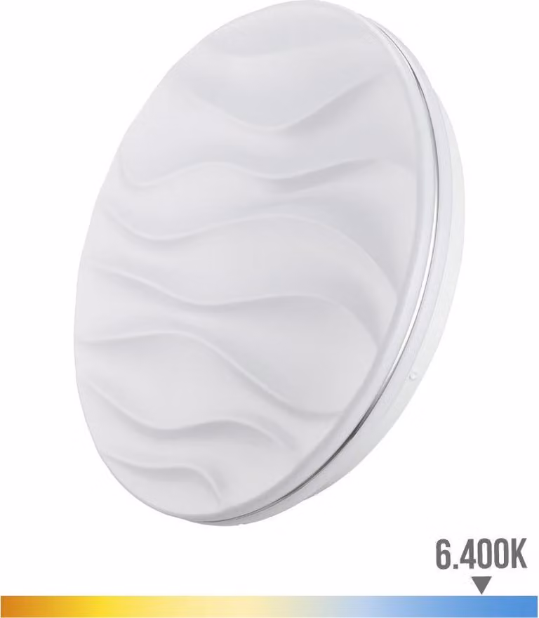 Lampada da parete super led a superficie 24w 2490lm 6500k ø38x7cm modello desert edm