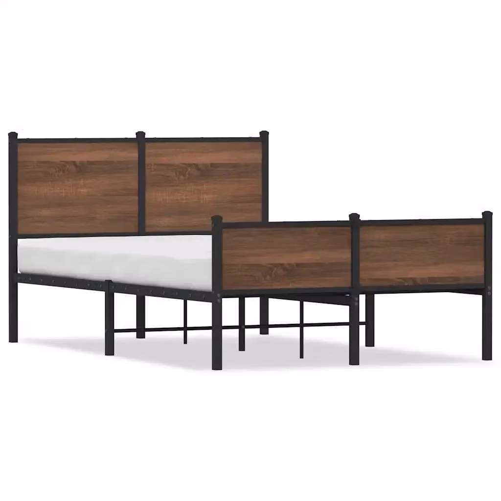 Struttura Letto in Metallo Design Mania Colore Marrone Rovere L/P/H: 120 x 200 x 91.5 cm – 2