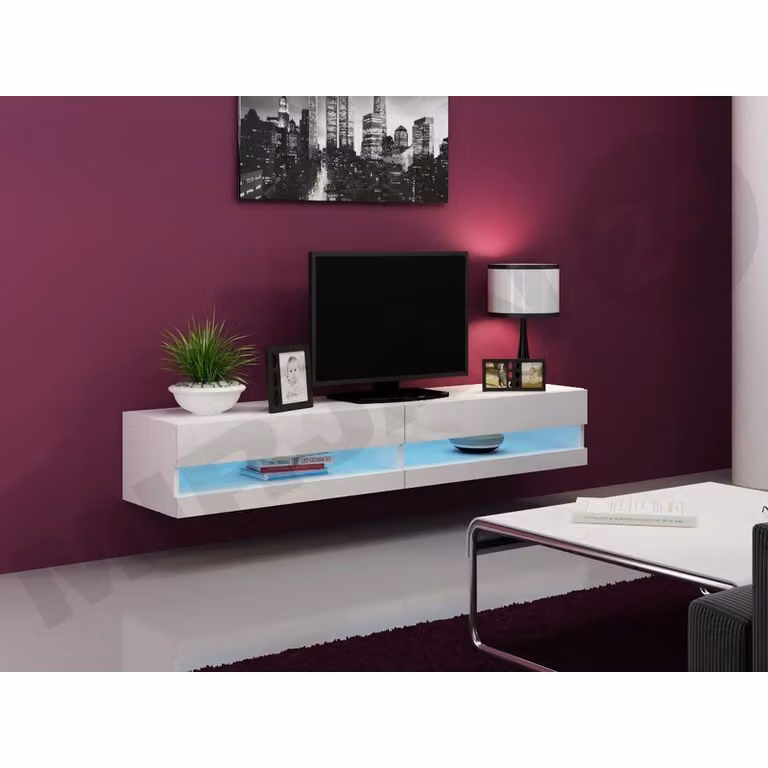 Tavolino per TV ASHTON NEW 180 – bianco lucido