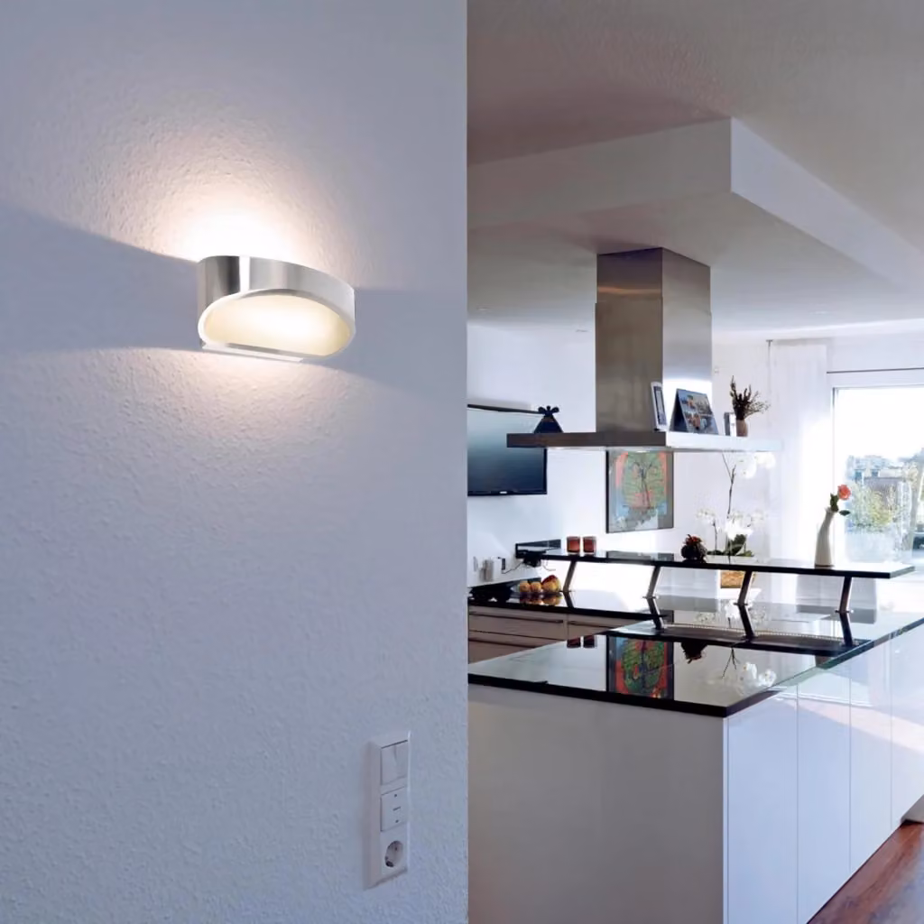 ACAMAR Lampada da parete LED 7W Silver, applique moderna con doppio fascio di luce up/down, luce calda 3000K dimmerabile per soggiorno e camera da letto – 2