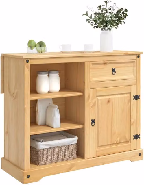 Carrello da Cucina 2 pz Cera di Miele 112 x 70 x 91,5 cm CFW4025550