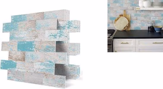Set di pannelli adesivi da parete - 10 pezzi - Adesivi murali 3D - Adesivi adesivi per piastrelle per cucina e bagno