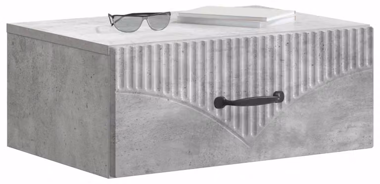 Mobiletto da notte a muro Grigio Cemento 49 x 34,5 x 20 cm