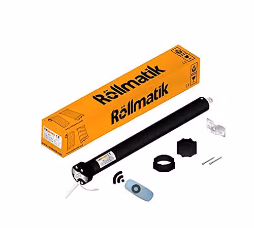 Rollmatik | Motore Per Tapparelle Elettriche Portata 40Kg 20Nm con Telecomando, Finecorsa Elettronici, 6 Fili. Predisposto Per Pulsante SU/GIU Apertura Automatica Persiane