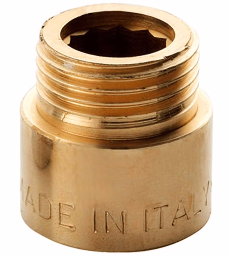 Prolunga Filettata FM Ottone Giallo 1/2"x50mm per Idraulica