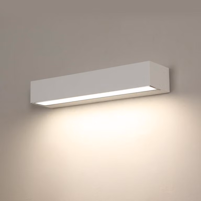 Apparecchi di illuminazione da esterno, 16 W, grado di protezione IP65, 4500 K, 30 cm, colore bianco, forma rettangolare