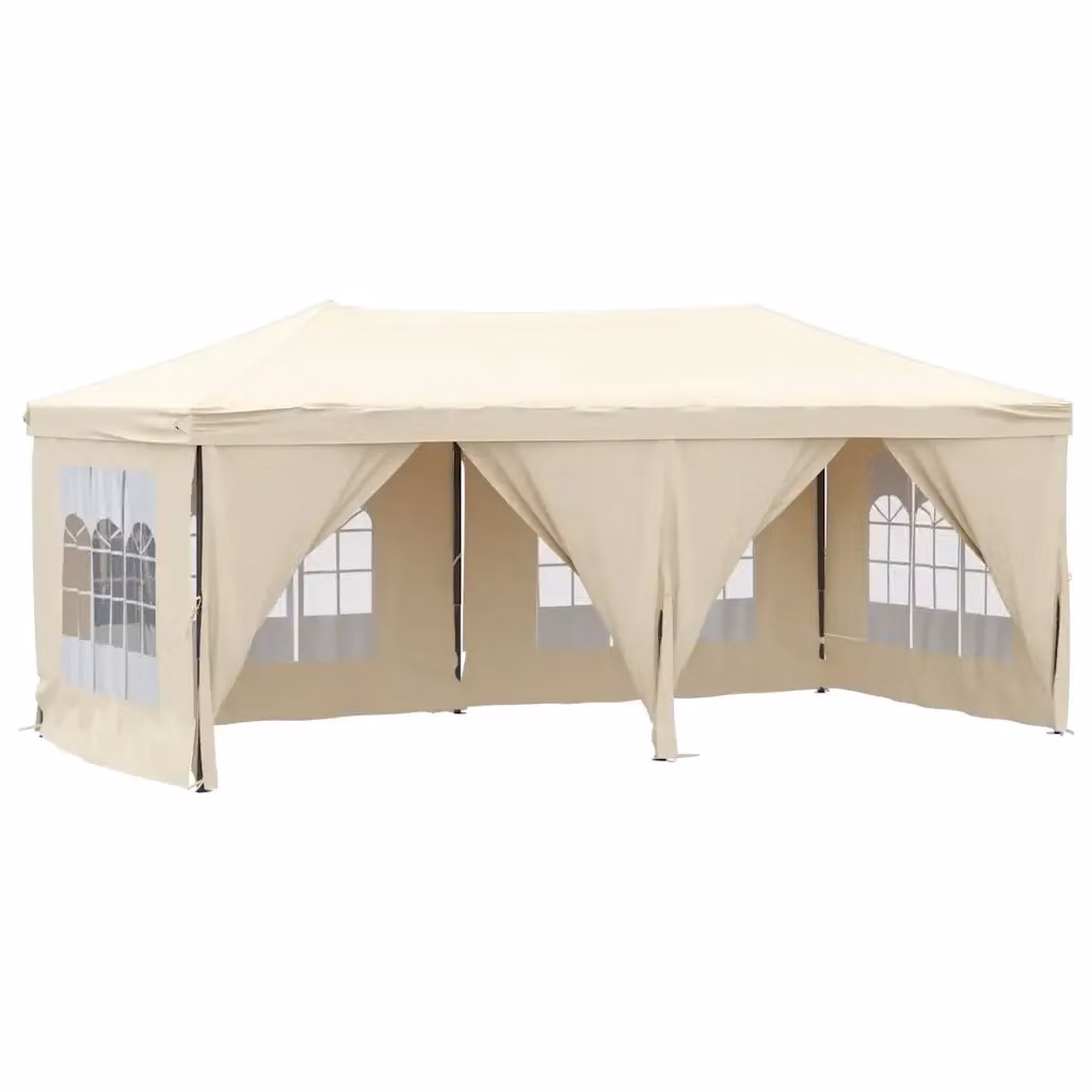 Tenda per feste pieghevole con pareti laterali vidaXL colore beige 3x6 m – 2