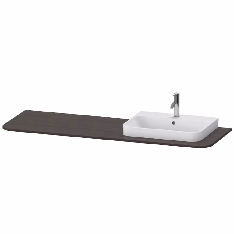Console Duravit Happy D.2 Plus, 1600x550 mm, 1 découpe à droite, pour meuble sous-lavabo HP4944, HP4963, HP4973, HP031HR6969, HP031HR6969