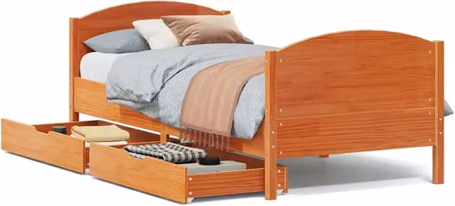Letto singolo | Letto per adulti | Letto senza Materasso Marrone Cera 90x200 cm Legno di Pino