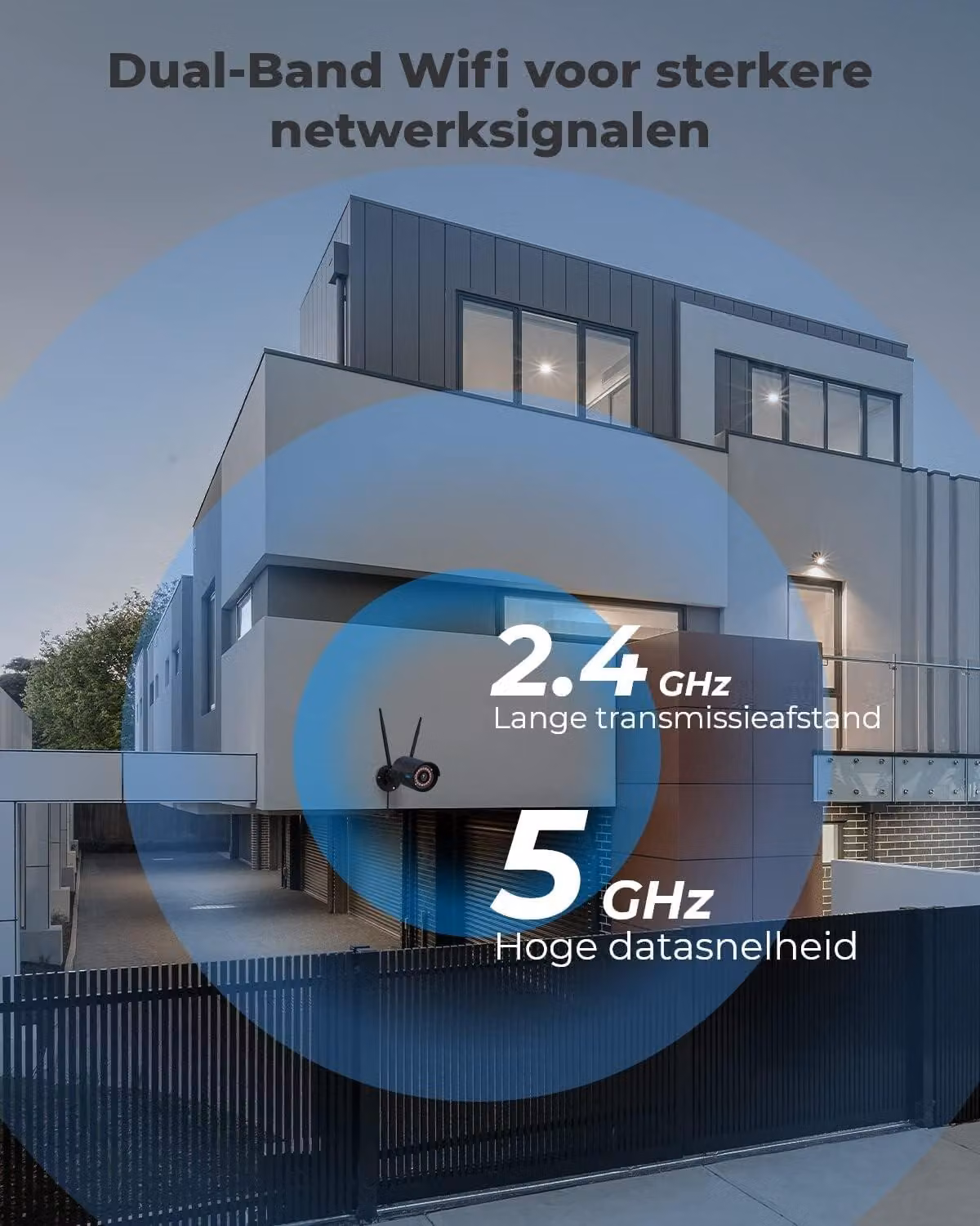 Telecamera di sicurezza - Telecamera IP WiFi da 5MP per esterni, con visione notturna e rilevamento del movimento - Colore nero
