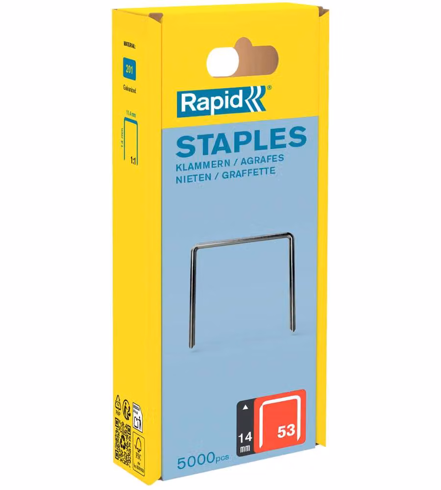 Rapid Graffe a Filo Sottile 14 mm Acciaio Zincato - 5000 pezzi