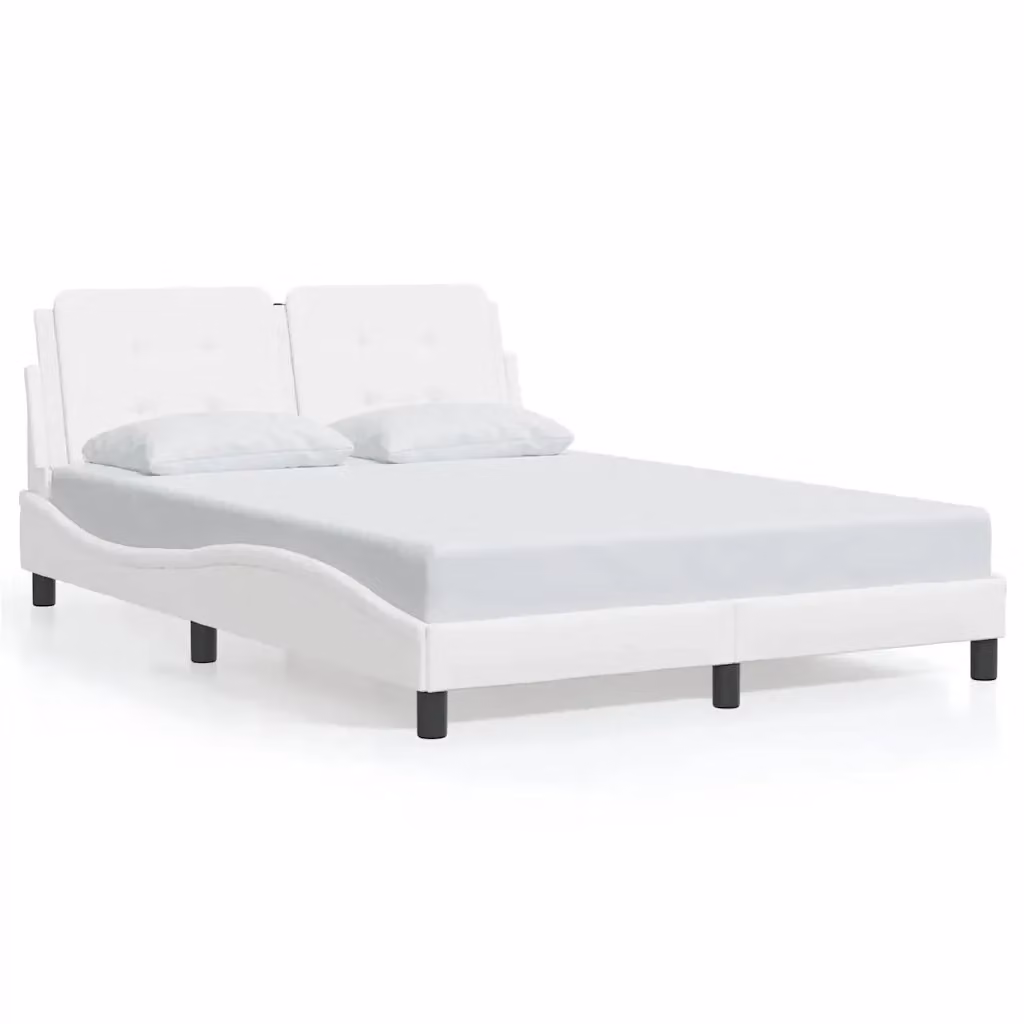 vidaXL Giroletto Zadar senza materasso in similpelle bianco 140x200 cm – 2