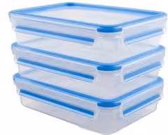 Set contenitori alimenti 3 pz (1,2Lt) CLIP & CLOSE Azzurro e Trasparente 515645