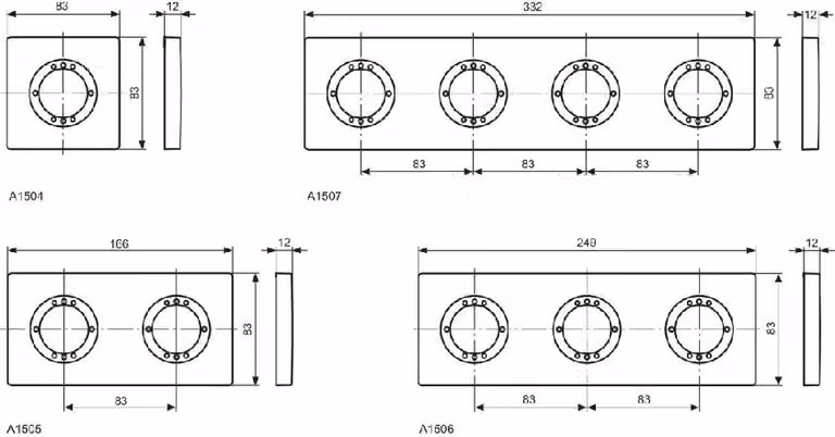 Ideal Standard rosetta ARCHIMODULE 4 fori, 100 x 349 mm cromo