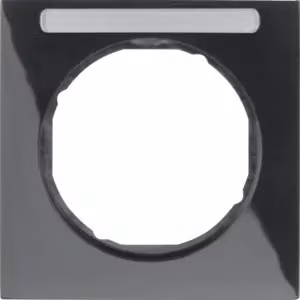 Berker 10112235 Cornice con campo di scrittura, nera lucida, Berker R.3