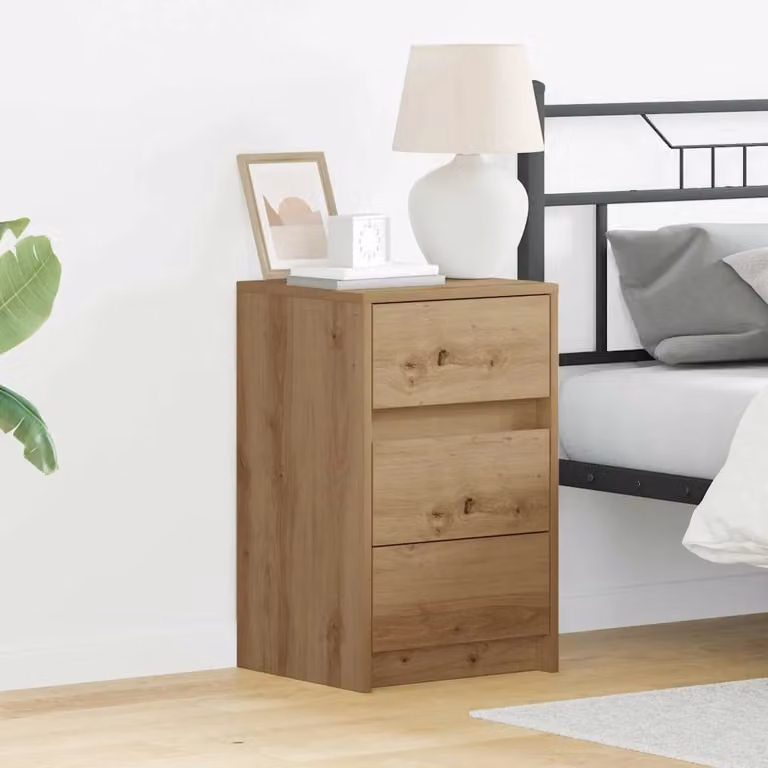 Armadio da Notte Moderno vidaXL in Legno Rovere Marrone L/P/H: 38 x 34 x 61 cm