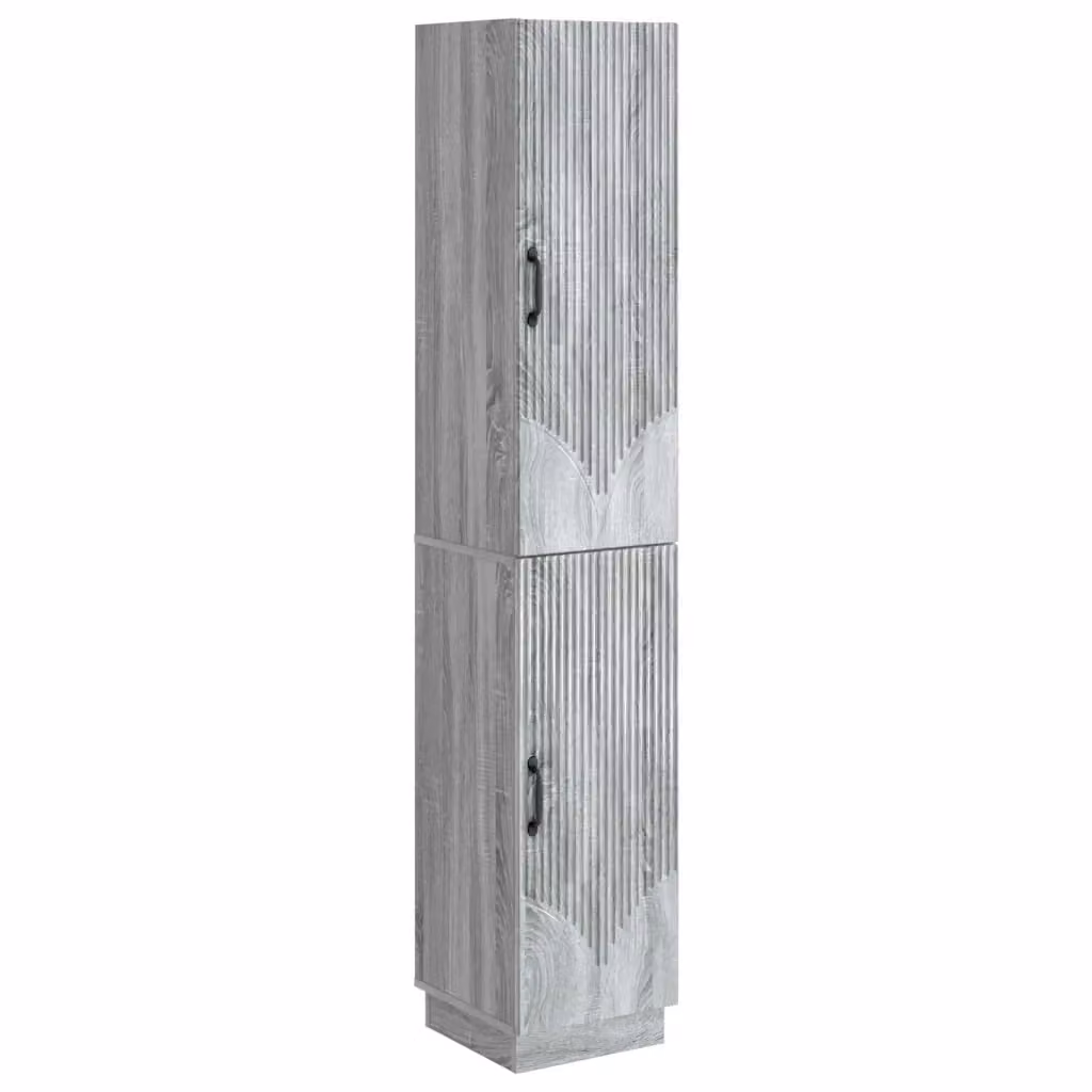 Set di 2 armadi moderni vidaXL in legno MDF grigio opaco – 2