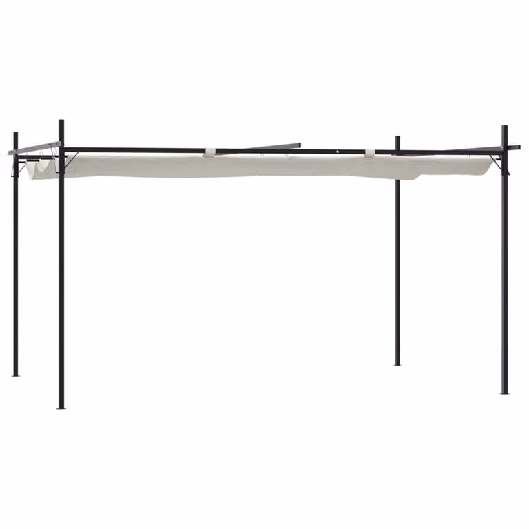 Pergola con Tetto Retrattile Crema 395x292x230 cm