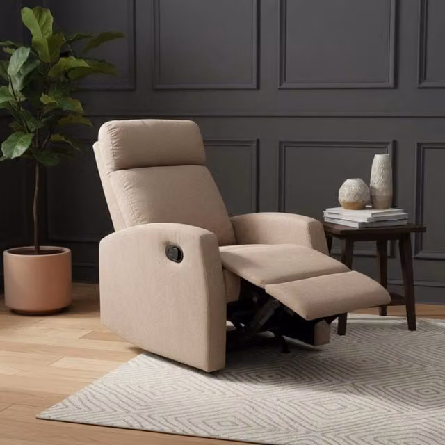Poltrona relax manuale Giada tessuto colore tortora