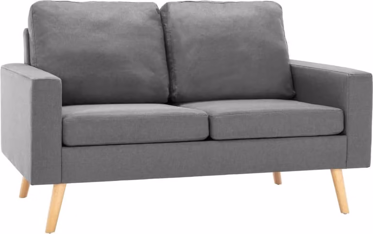 Set di Divani 2 pz in Tessuto Grigio Chiaro