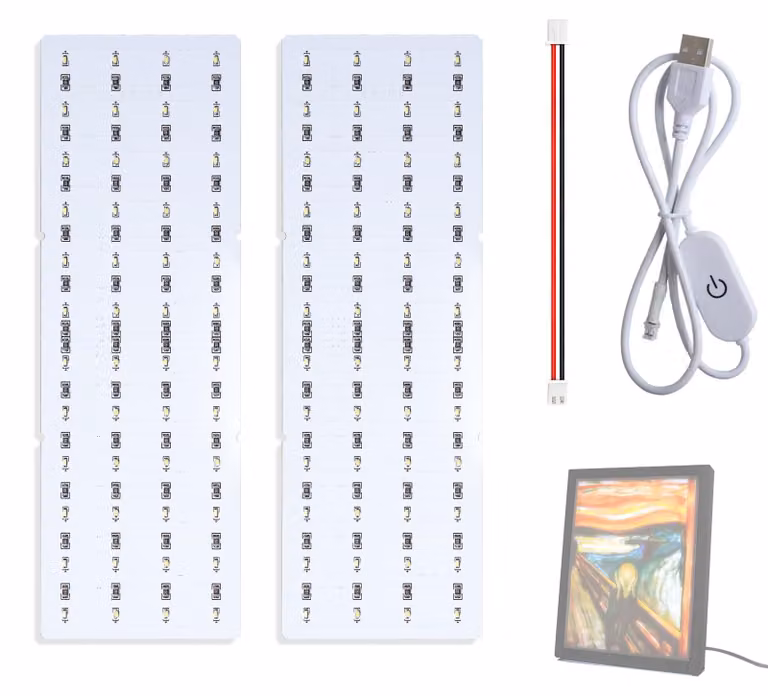 Kit di due pannelli retroilluminati a LED CMYK per stampanti 3D, con cavo di alimentazione USB