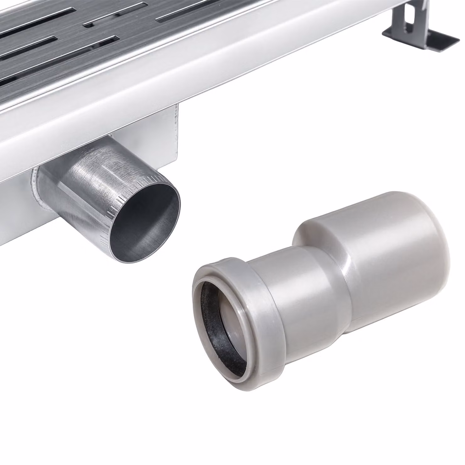 Canaletta di scarico lineare da incasso TecTake in acciaio inox color argento con sifone antiodore, L: 70 cm – 1