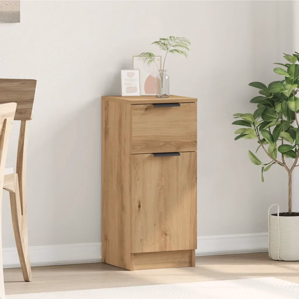 Credenza a parete vidaXL in legno multistrato e MDF, stile minimalista, colore marrone, L 30 cm x P 30 cm x H 70 cm
