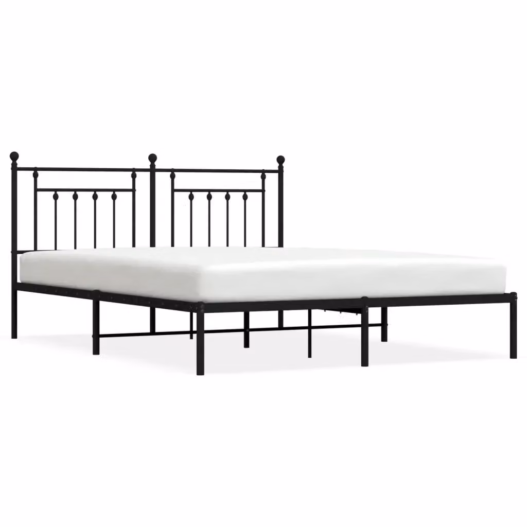 Letto con testiera in metallo nero vidaXL L/P: 180 x 200 cm – 2