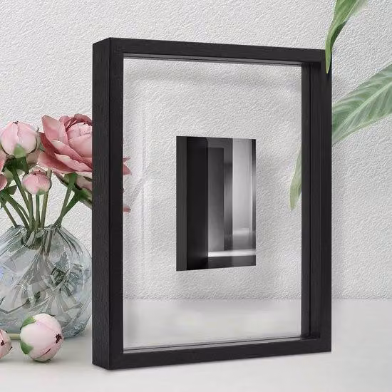 Cassetto porta foto in legno nero, da 13x18 cm a 20x25 cm - Stile elegante - Arredamento da parete e da ufficio