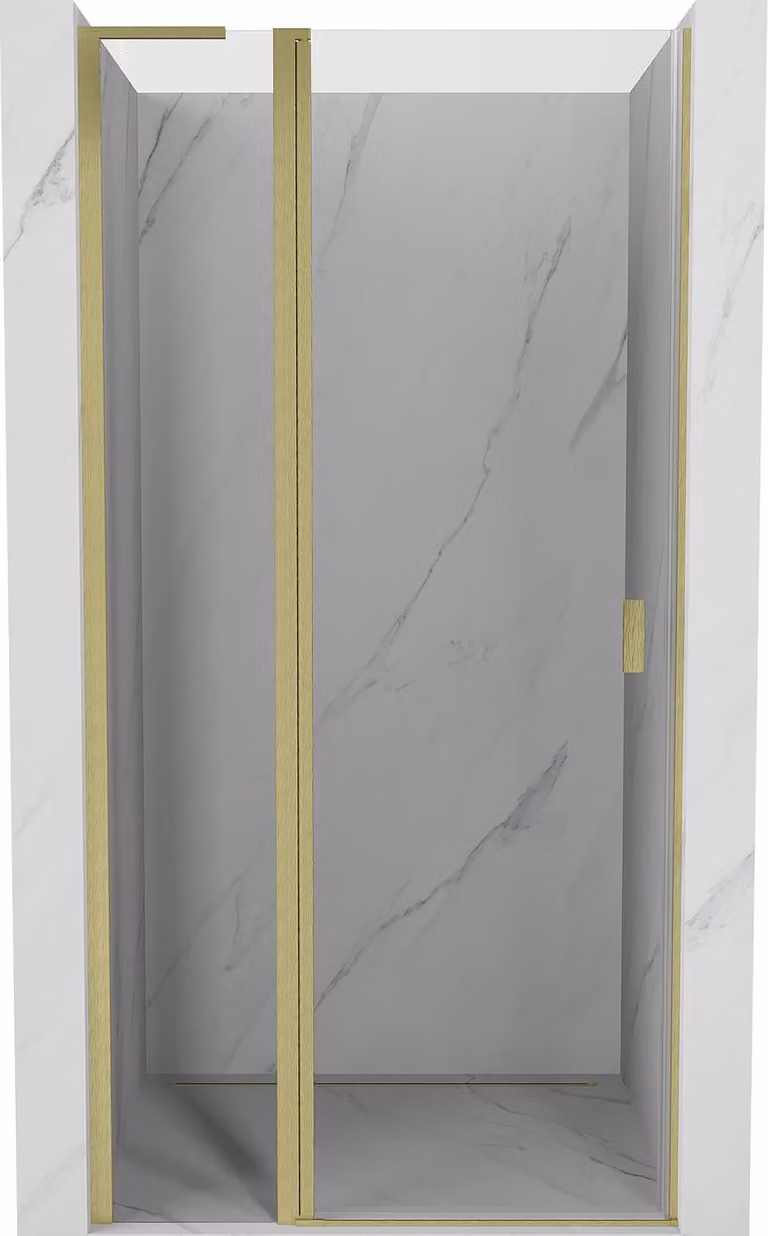 Mexen Mist L porta doccia battente 100 cm, trasparente, dorato spazzolato - 8A4L-100-000-55-00