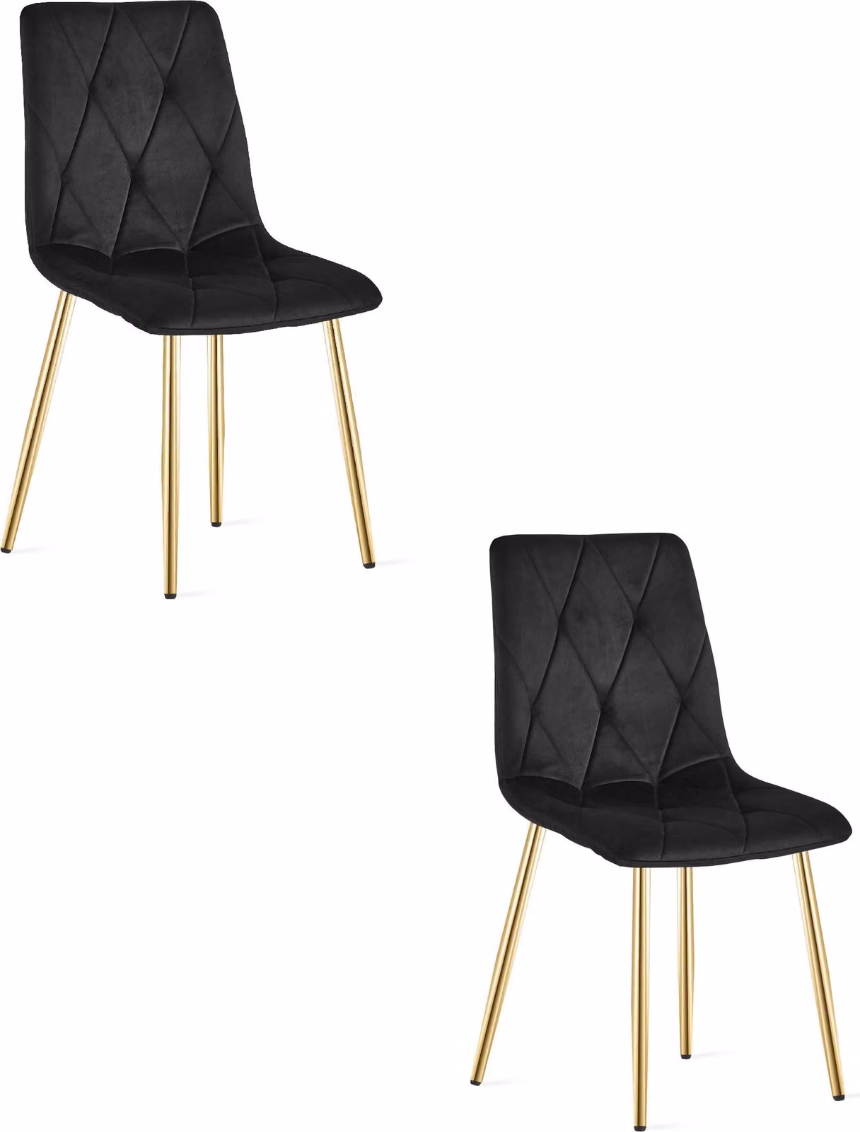 Sedia LIBRA - velluto nero / gambe color oro x 2