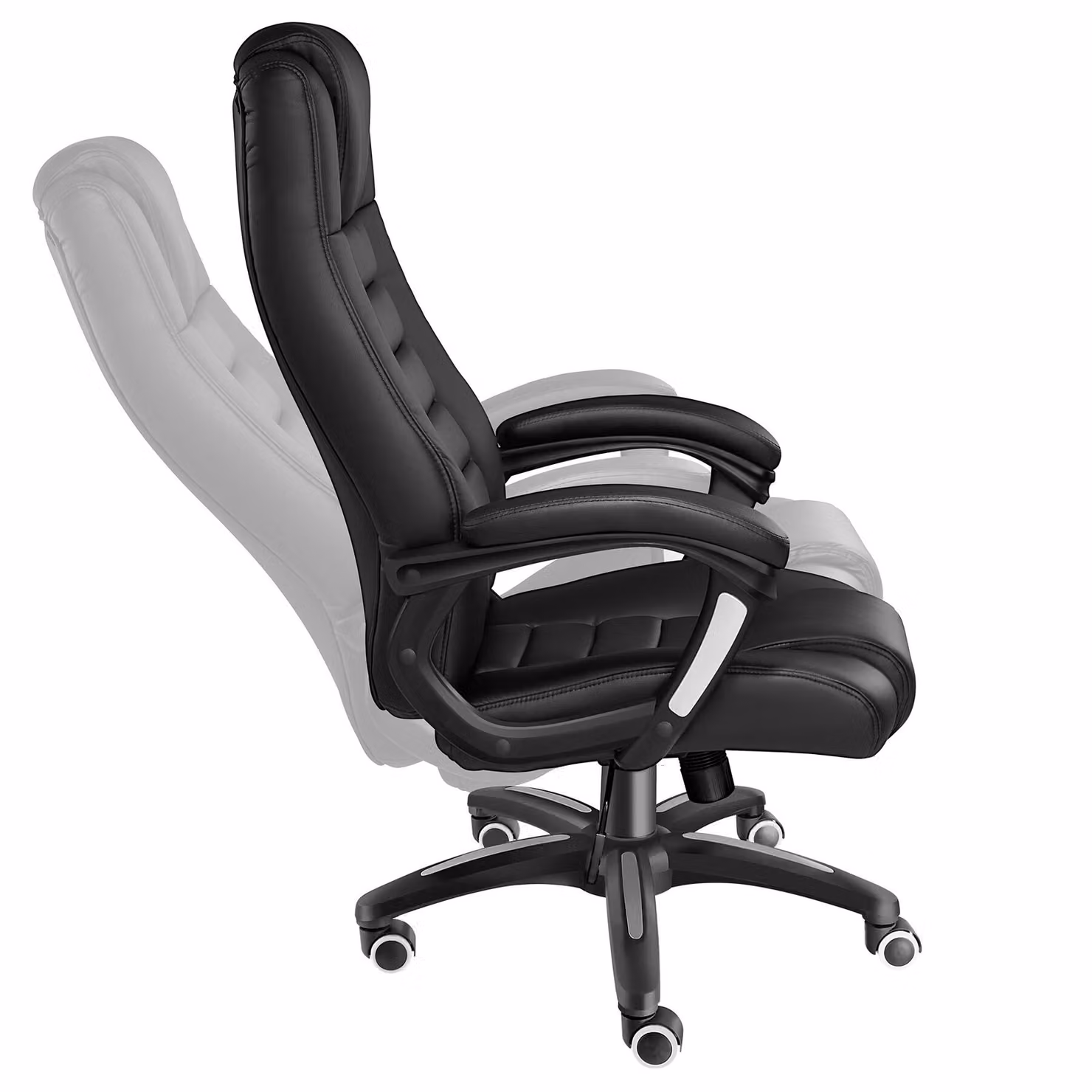 Sedia da ufficio executive TecTake GmbH in similpelle nera con poggiatesta e regolazione del peso – 4