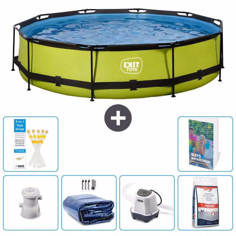 Piscina gonfiabile rettangolare - 360x76 cm - Set da 5 pezzi - Modello S329