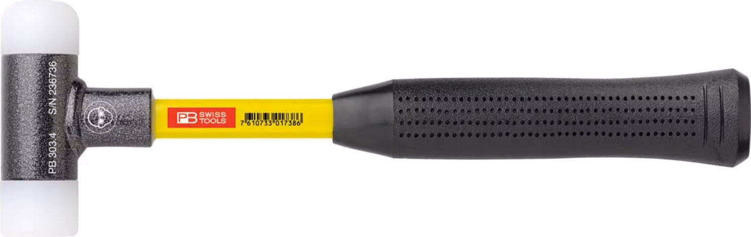 PB Swiss Tools Martello anti-rinculo, con inserti in nylon, manico in supervetro, 40 mm
