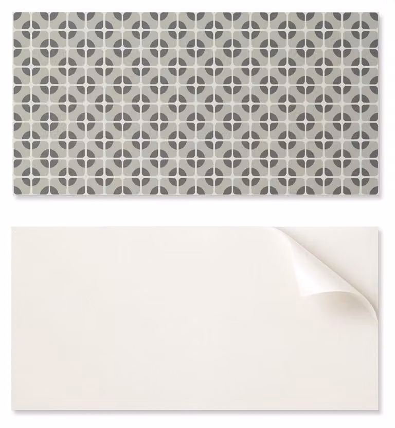 Piastrella in vinile pronta per il montaggio, con decorazione stampata, dimensioni 100 x 50 cm, motivo geometrico a piastrelle