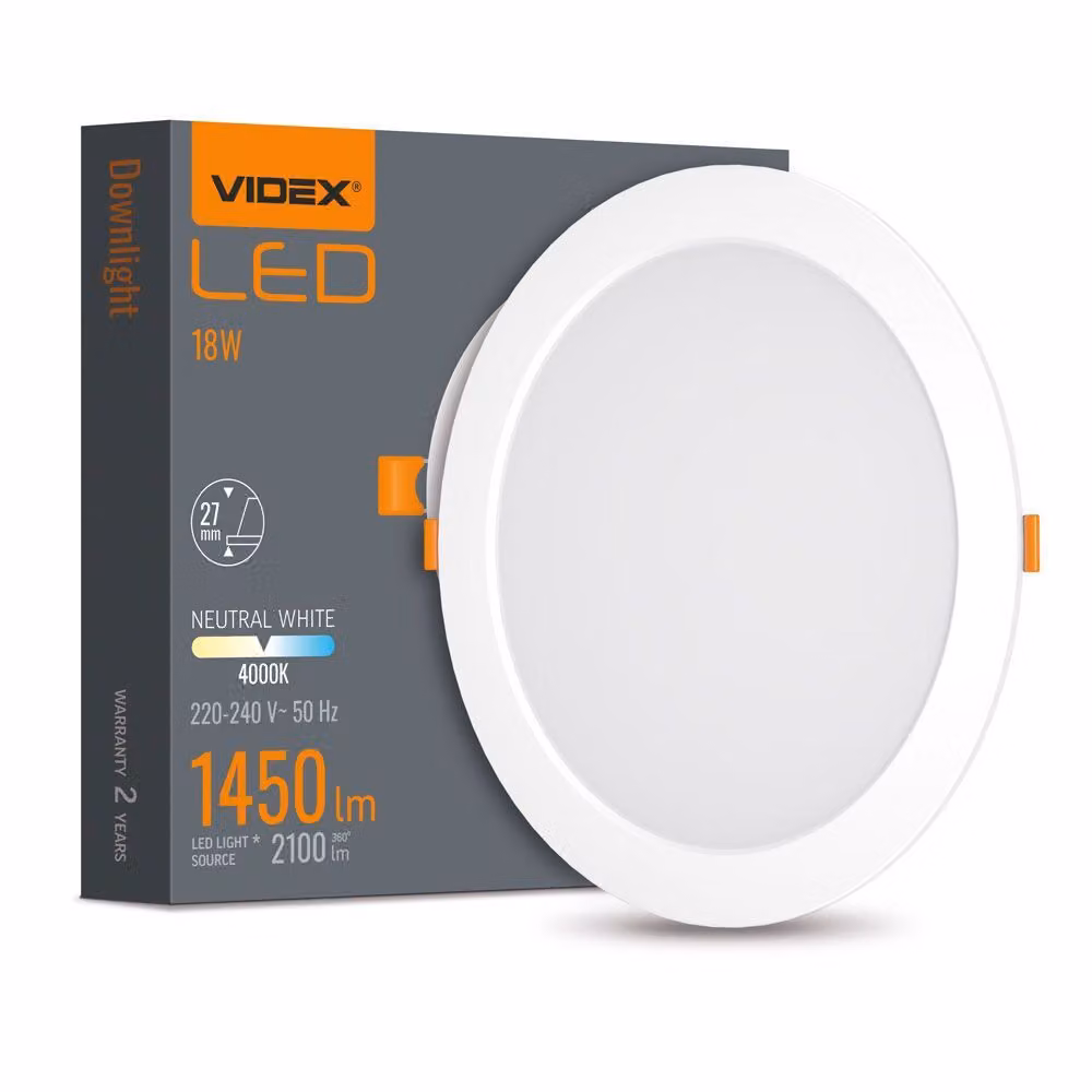 Faretto, bianco, 18 W, apparecchio da incasso, Videx | DLBR-184