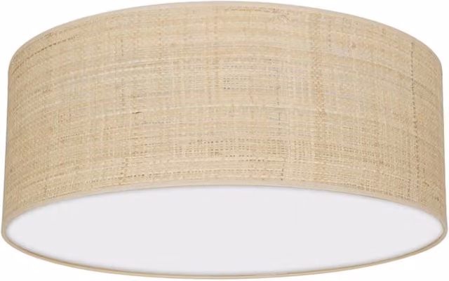 Plafoniera tonda Milagro Marshall in rattan e metallo, colore beige e marrone, diametro: 40 cm, attacco 2xE27